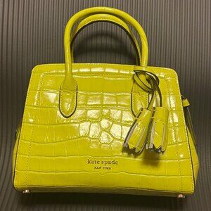 Kate Spade Knott Croc-Embossed Mini Satchel Granny Smith K8975 NWOT